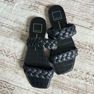 Dolce Vita Black Braided Sandals 8